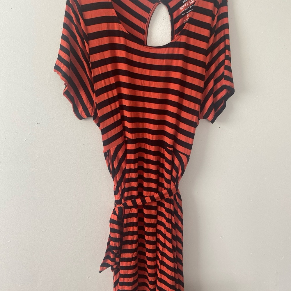 Red and Black Striped Dress